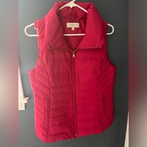 Talbots Down/feather pink vest small